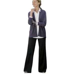 J. Jill Black Knit‎ Wide Leg Side Zipper Lounge Pants Comfortable Casual Size 12